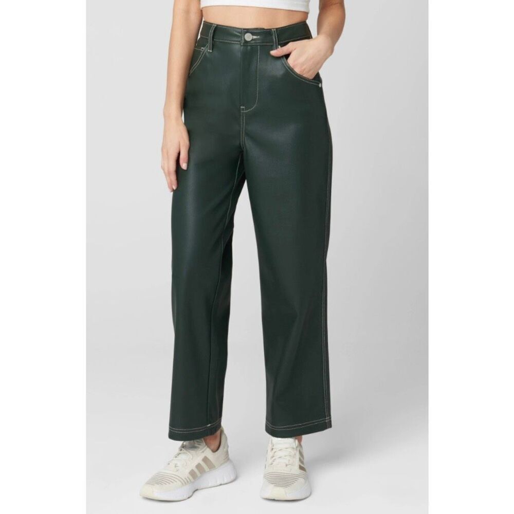 Blank NYC NWT the Baxter carpenter faux leather ribcage wide leg pant 28